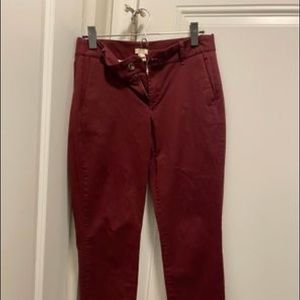 J.Crew Maroon Pants Size 2